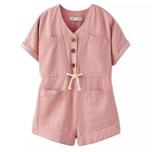 Zara Kids Pink Buttoned Romper